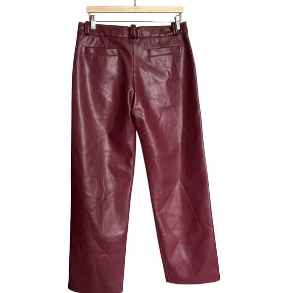 Aleksandre Akhalkatsishvili Low Waisted Faux Leather Pants Bordeaux XL EUC - Picture 4 of 7